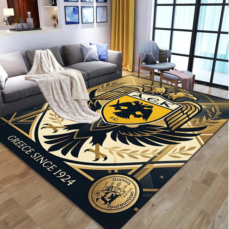 AEK Athens FC Pattern Rug, Indoor/Outdoor Mat, for Picnic, Gameroom, Bedroom, Office, Living Room, Home Decor Carpet, Birthday Gift