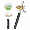 Portable Telescopic Mini Fishing Pole Set Pocket Pen Shape Folded Fishing Rods Kit with Reel Wheel