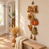 Seasonal Harvest Party Supplies Wooden Autumn Door Sign, Hanging Pendant with Tassel and Beads, Rustic Farmhouse Country Style Fall Ornaments