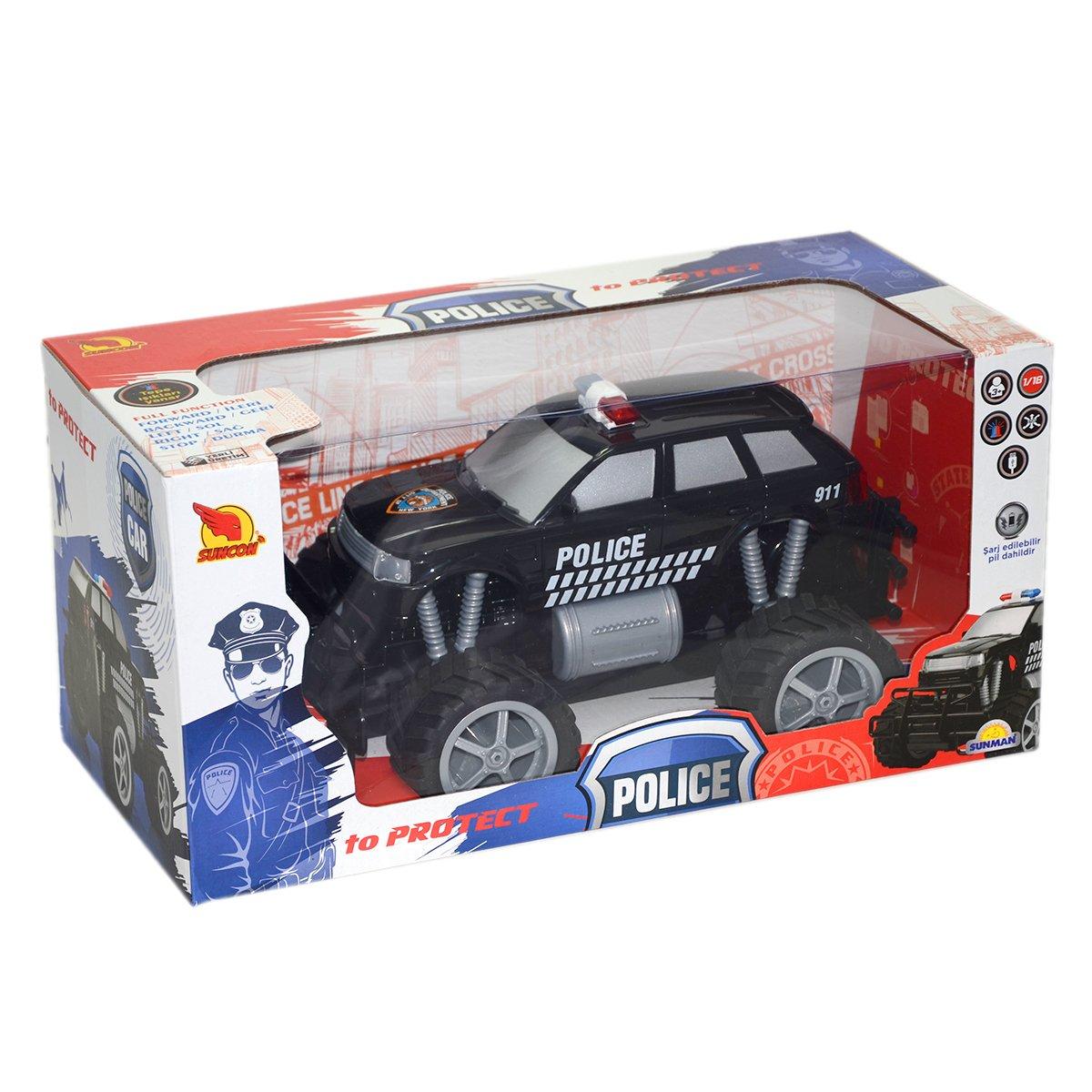 

80022 Полицейская машина с подсветкой Jumbo Wheels с дистанционным управлением и USB-аккумулятором 1:18