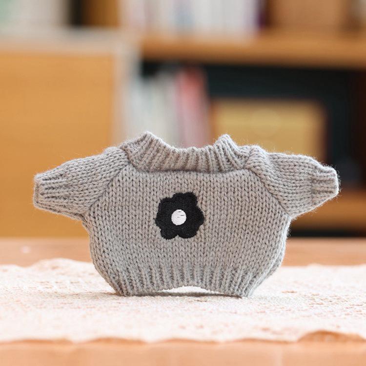Knitted Gray Sweater for 20cm Cotton Doll Plush Toy