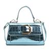Patent Leather Handheld Small Square Bag 2024 New Texture Stone Pattern Single Shoulder Fashionable Crossbody Bag for Women
