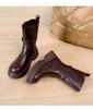 Retro Round Head Versatile Thick Heel Martin Boots 2025 New British Style Belt Buckle Maillard Medium Boots Women