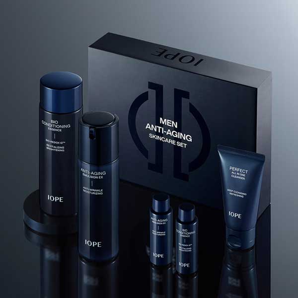IOPE Men Bio Conditioning Essence 145ml + Anti-Aging Emulsion 120ml Skincare Set