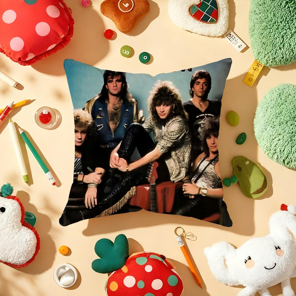 BBon JJovi Rock Kussenhoes Pluche Stof Zacht Dubbelzijdig Bedrukt Bank Warm Winter Huis Cadeau Kussenhoes