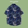 Men'S Shirt Summer Flower Fashion Casual Short Sleeve Flower Shirt Men'S