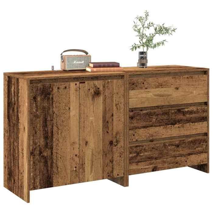 VidaXL Buffet 2 pcs vieux bois bois d'ingénierie 3329177