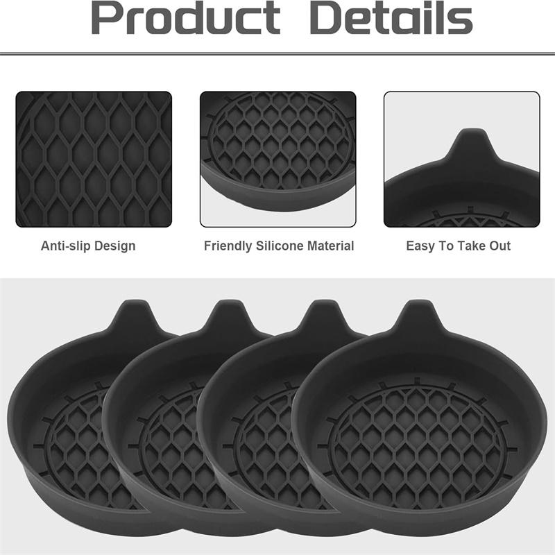 1/2pcs Silicone Non-slip Water Cup Pad Car Coaster Anti-skid Rubber Heat Resistance Cup Mat Auto Interior Accessories