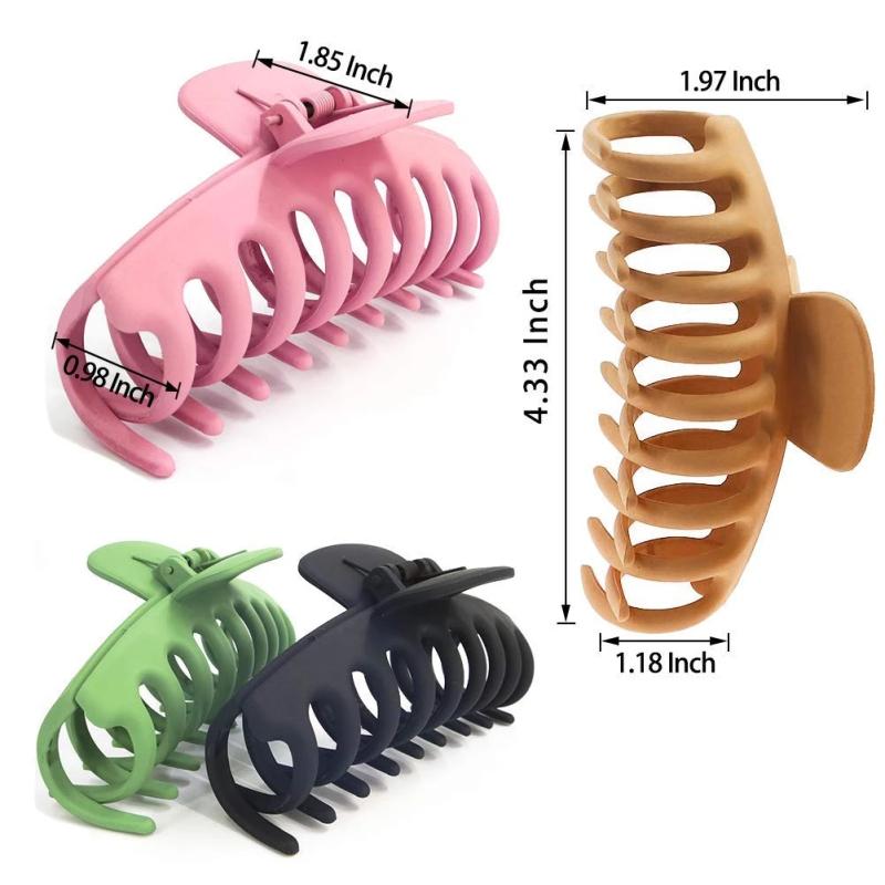 Women Resin Big Hair  Claw  Clips Non-slip Shower Clip Strong Metal Spring Hairpin Back Head Clip