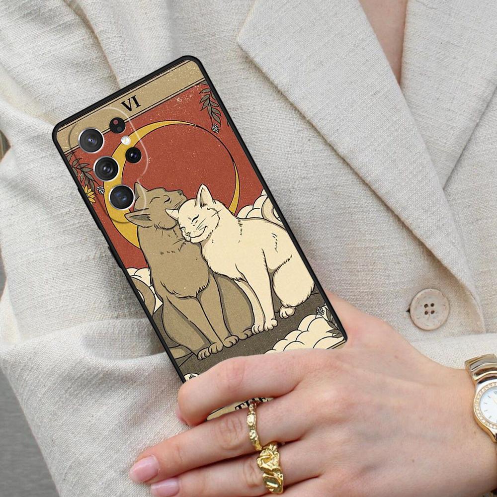 The Empress Tarot Cat Art Cell Phone Case for Samsung Galaxy S26 Ultra S25 S24 S23 S22 S21 S20 Note10 Cover
