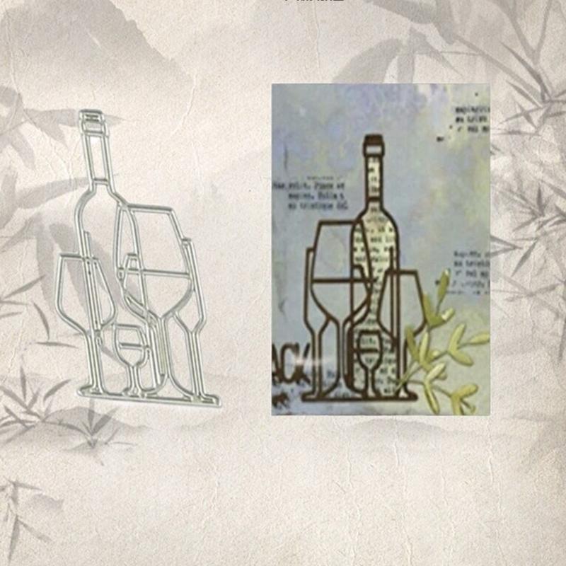 Wine Bottle Die Cut Metal Embossing Stencils Carbon Steel Cutting Dies for Card Making Scrapbooking Art Craft Project
