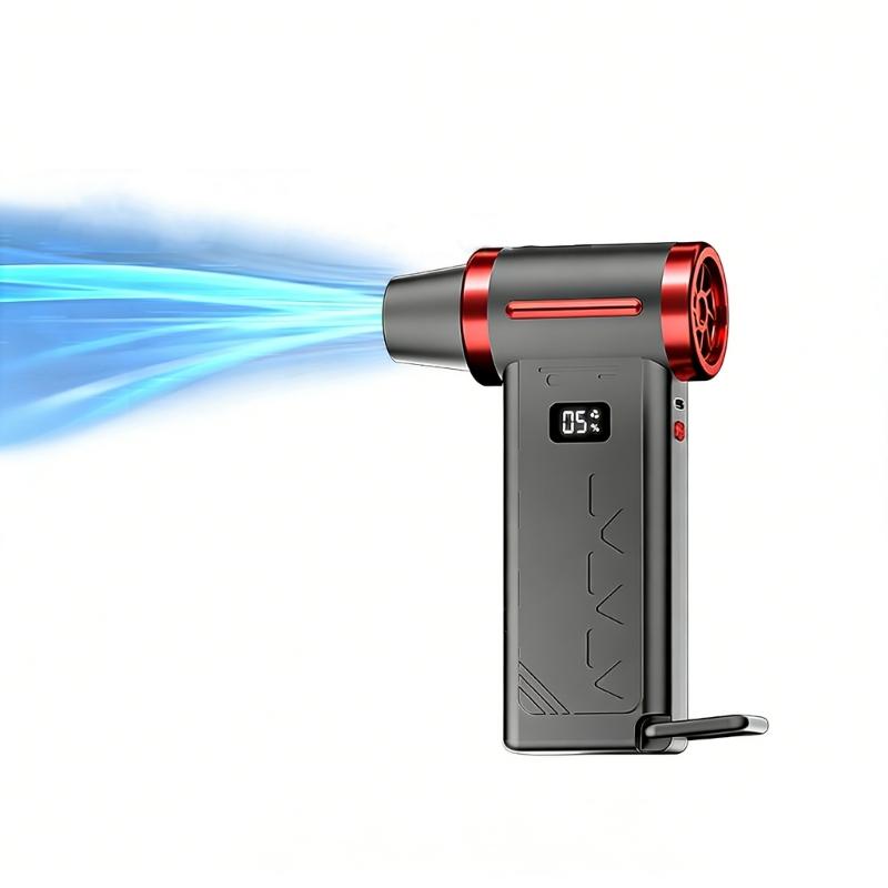 High Power 130000 RPM Portable Blower Fan Featuring 6 Adjusted Speeds Turbos Mode And LED Light Rechargeable Battery