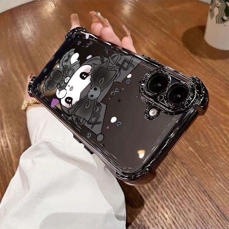 Anime Peripheral Demon Angel Airbag Mobile Phone Protective Case Suitable for Apple iPhone 17 ProMax 13 16 Pro 14 15 Plus Gift 6