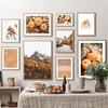 Autumn Hill Forest Road Pumpkin Flower Wall Art Canvas Painting Nordic Posters And Prints Modern Pictures For Living Room Decor