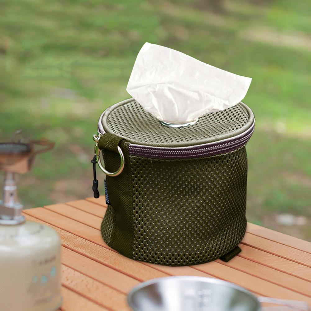 1PC Portable Outdoor Camping Tissue Case with Hook Hanging Napkin Holder Toilet Paper Storage Box for Picnic Hiking Camping