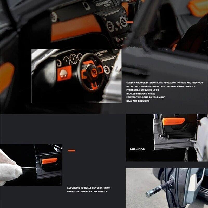 Diecast Metal Toy Car 1/20 for Rolls-Royce Cullinan SUV Off-Road Alloy Model Car Simulation Sound Light Toy for Kids