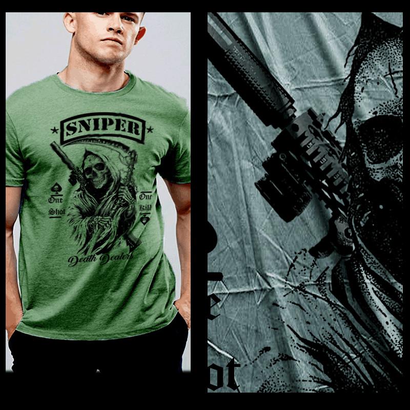 

Sniper T-Shirt Sniper Rifle Infantry Sharpshooter Death Dealer Combat Tactics 4XL