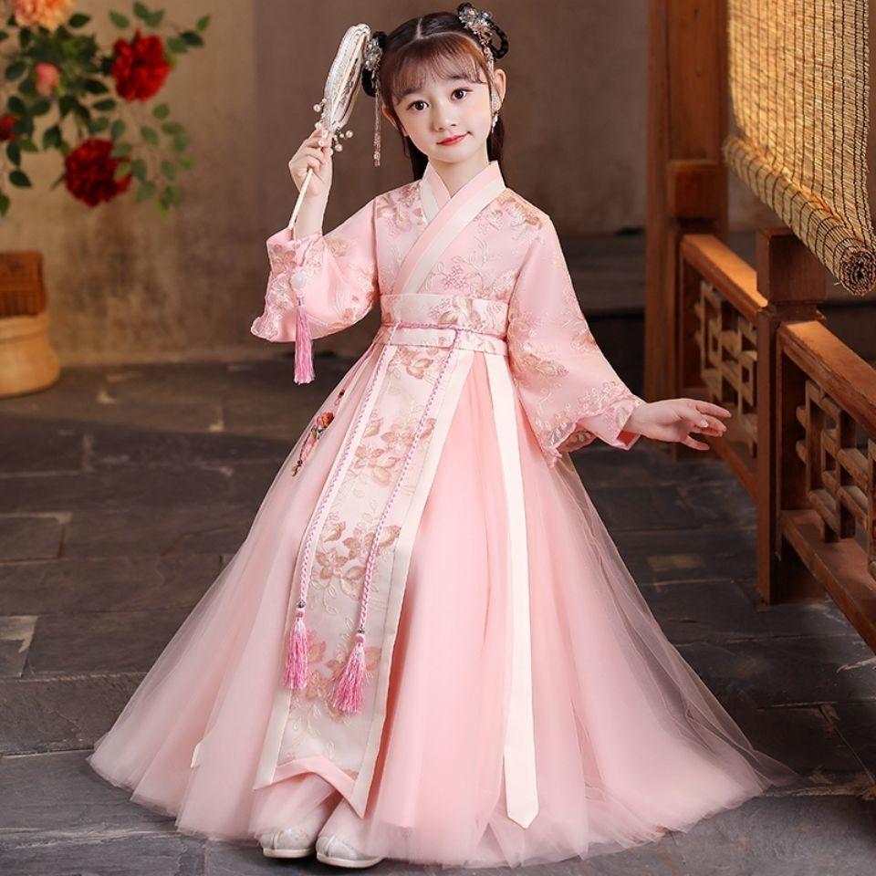 Spring Arrivals: Girls' Fairy Style Hanfu Dress - Children's Tang Suit & Princess Ruqun