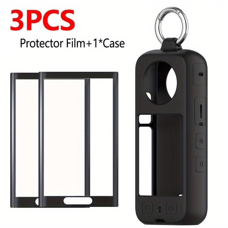 3Pcs Screen Protector Film+ 1Pcs Silicone Shell for Insta360 X5/X4/X3 Protector Anti-scratch