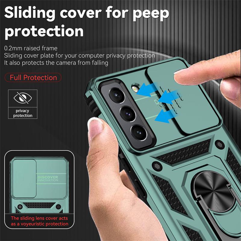 Shockproof Armor Funda For Samsung Galaxy S22 Ultra Slide Camera Protect Phone Case For Galaxy S22 + Plus S 22 Ultra Back Cover