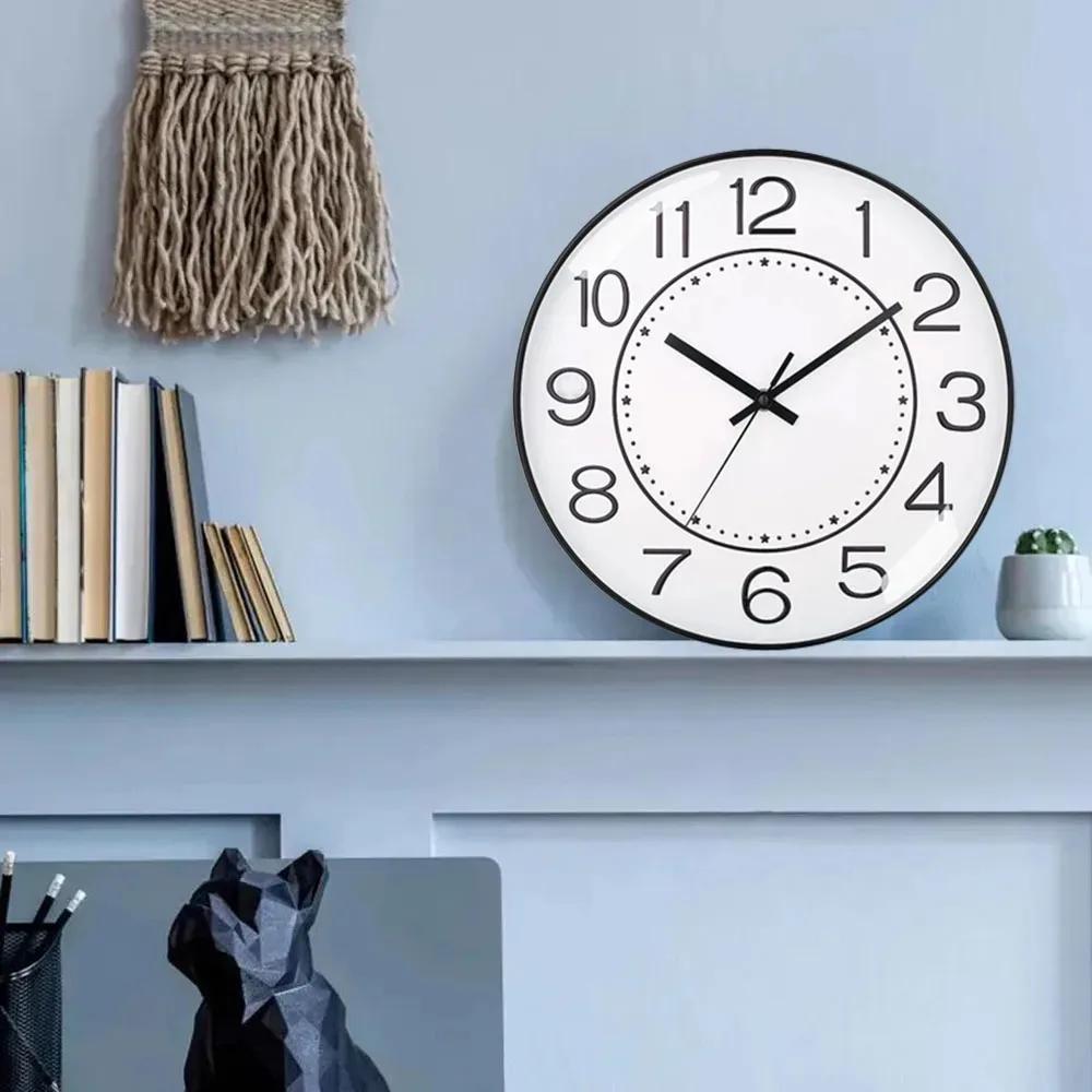 8 Inch Simple Style Wall Clock Living Room Home Decor Digital Clocks Modern Design Swinging Pendulum Bedroom Ornament Office