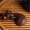 Chinese Tea Pet Kung Fu Tea Accessories Purple Clay Buffalo Lucky Decoration Handicraft Creative Hand Gift Tea Set Animal Mode