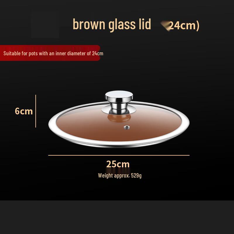 

Wutuo Universal Transparent Brown Glass Pot Lid