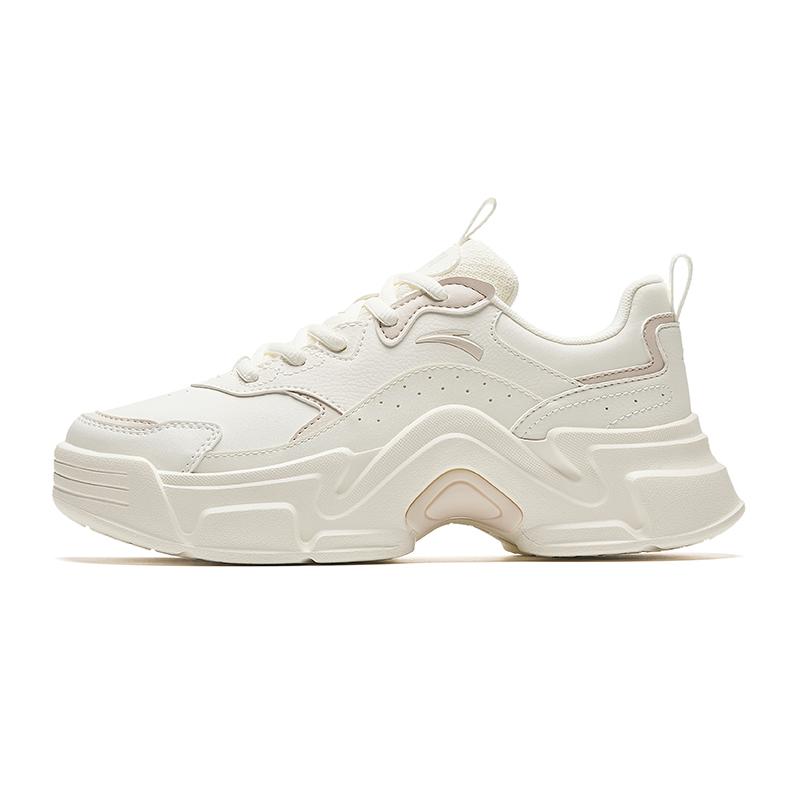 Anta Кроличьи туфли Увеличивающие рост Низкие Повседневная обувь Женские Слоновая кость Белый Серый Кроссовки 922328816-5 40
