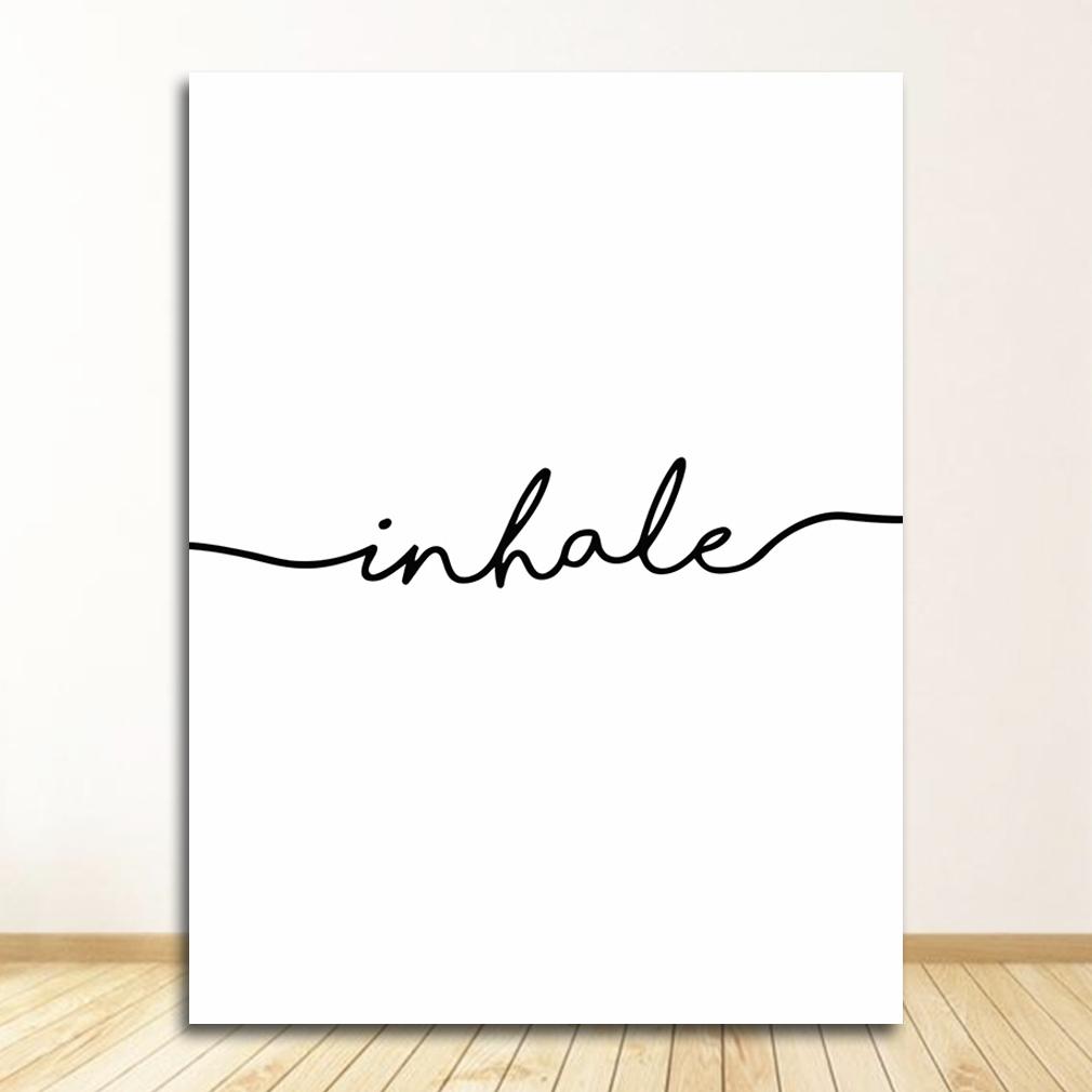 Nordic Room Decoration Inhale Exhale Black White Minimalist Canvas Wall Art Canvas Print Decorativev Picture Painting Wholesale