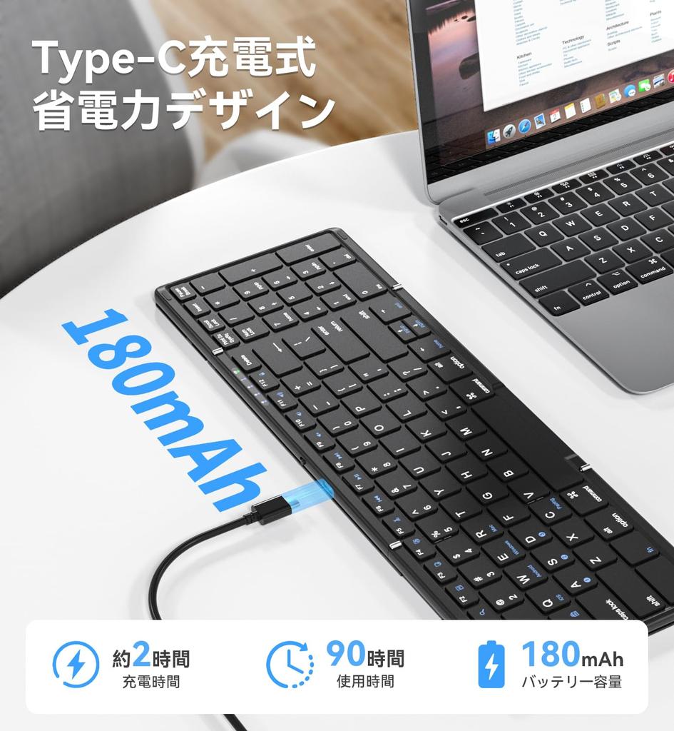 Omikamo Folding Bluetooth Wireless Keyboard for English Numeric Google Wireless for Japanese Instruction Manual Included [Premium Edition] iPad,