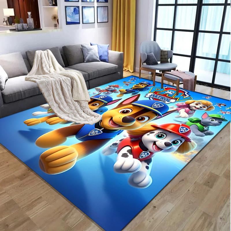 PAW Patrol Pattern Rug, Indoor/Outdoor Mat, for Picnic, Gameroom, Bedroom, Office, Living Room, Home Decor Carpet, Birthday Gift