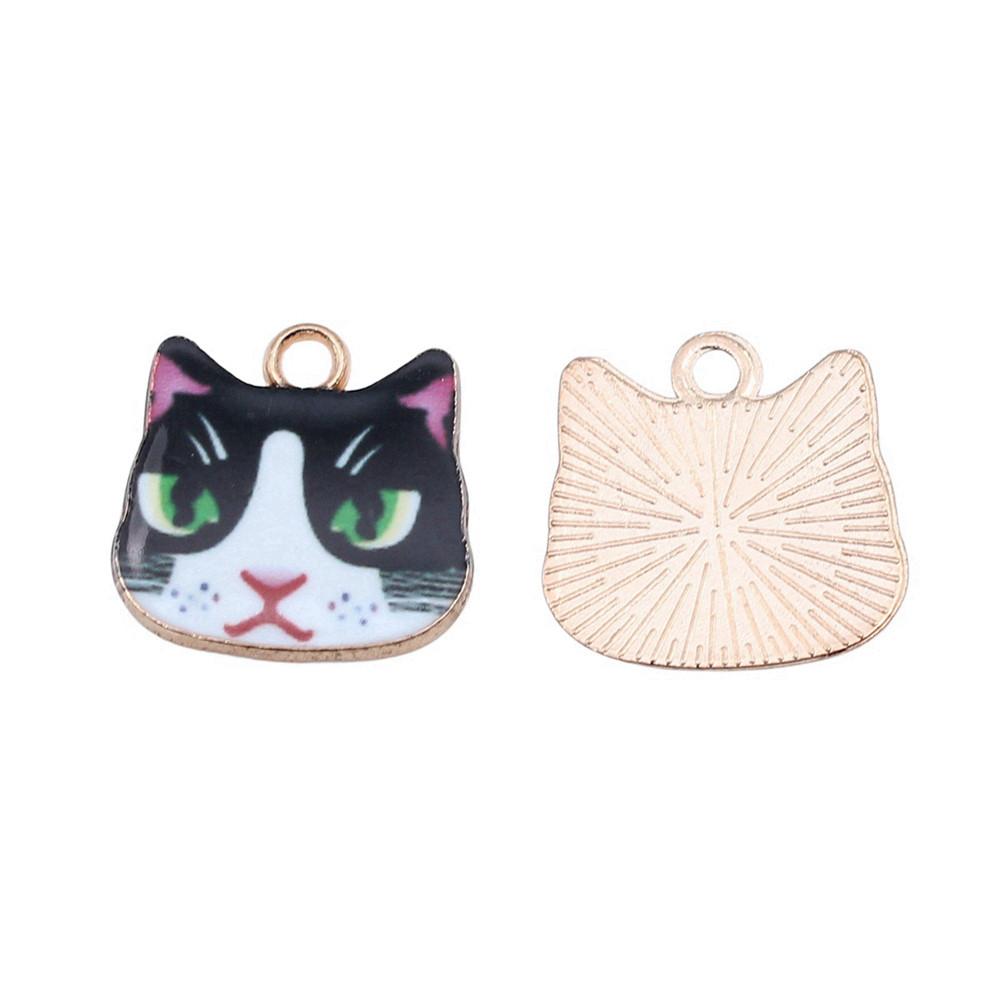 Enamel Charms Cats Pendants For Cute Pet Lover Jewelry Making Accessories