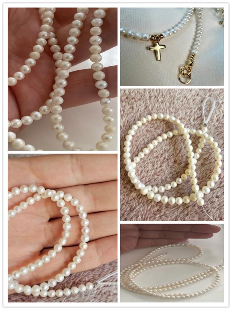 3-4mm Runde Künstliche Perle Weiß Kernperlen Spacer Perlen für Schmuckherstellung DIY Halskette Armband Zubehör