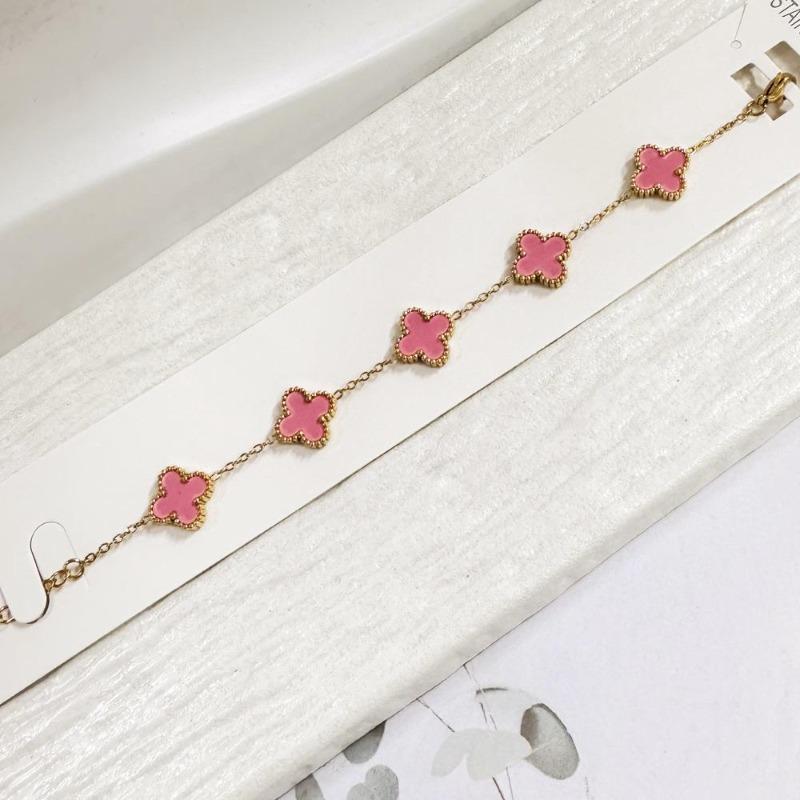 Mm Nicht verblassendes Edelstahl-Vierblättriges Kleeblatt-Armband für Damen - Frischer Stil