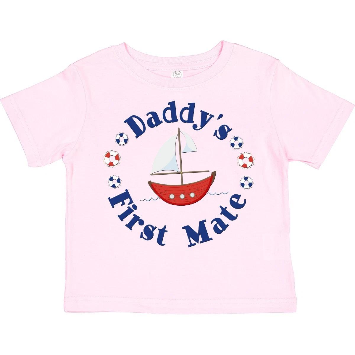 Inktastic Daddy s First Mate Toddler T-Shirt Sailboat Daddy Fathers Day Dad Kid 100