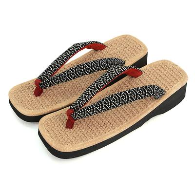 Takeharu Hemp Geta Made In Inden Style Women's Sandals, Japan, Sponge, Assorted, Oval,