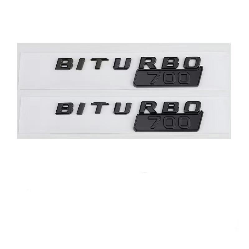 3D ABS Car Styling Logo BITURBO 700 Badge Fender Side Sticker Emblem Decals For Mercedes Benz AMG BITURBO 700 Auto Accessories
