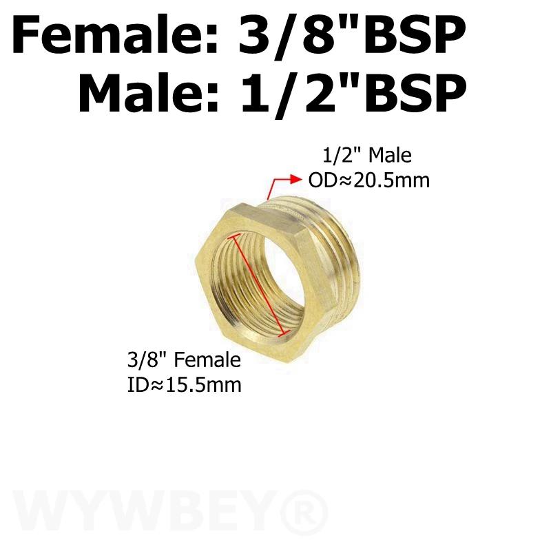 Brass Hex Bushing Reducer Pipe Fitting 1/8 1/4 3/8 1/2 3/4 F to M Threaded Reducing Copper Water Gas Adapter Coupler Connector