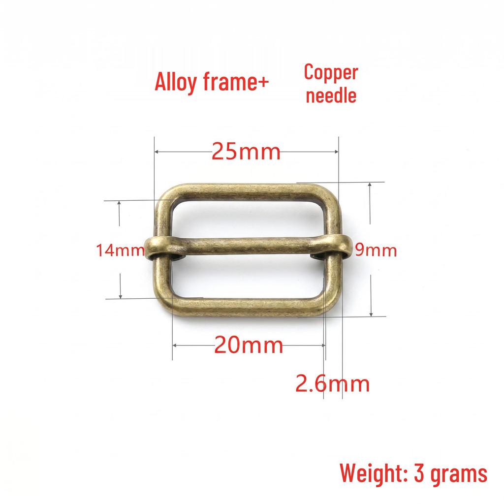 Stainless Steel Adjustable D-Ring Buckle - Copper Three-Speed Wire Pull Design