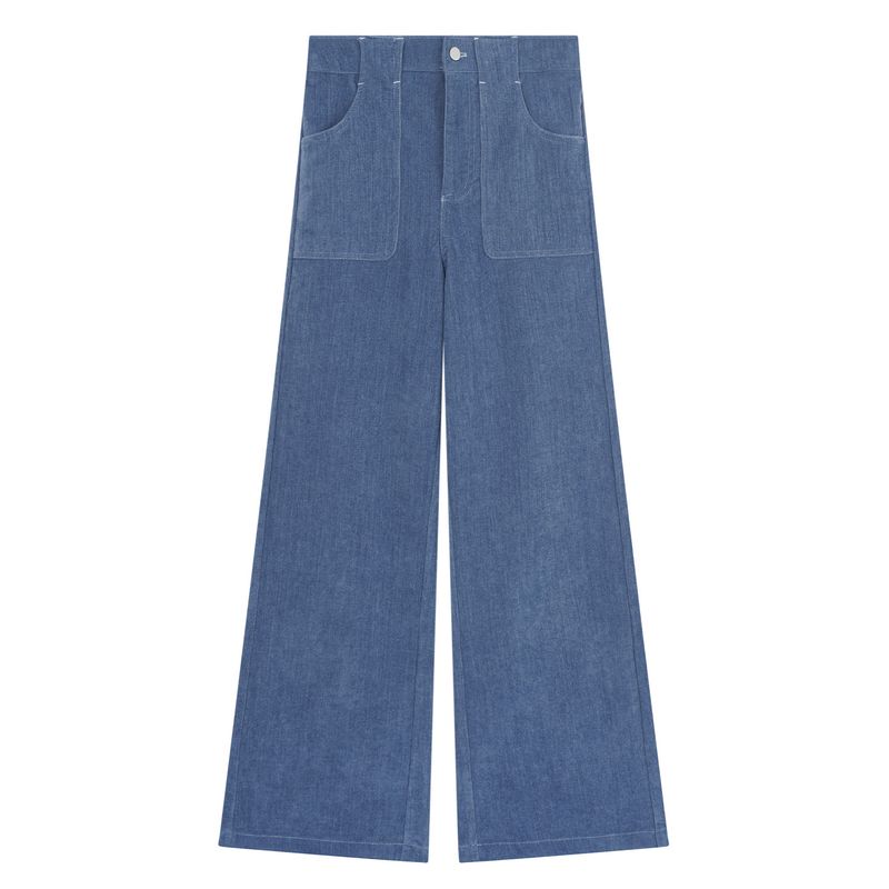 

Yuzi Fish Roe Glutinous Rice Pants 2.0 Slimming Smooth Lyocell Loose High-Waisted Straight-Leg Casual Pants Plus Size Women s Clothing Light Blue 3 Yards