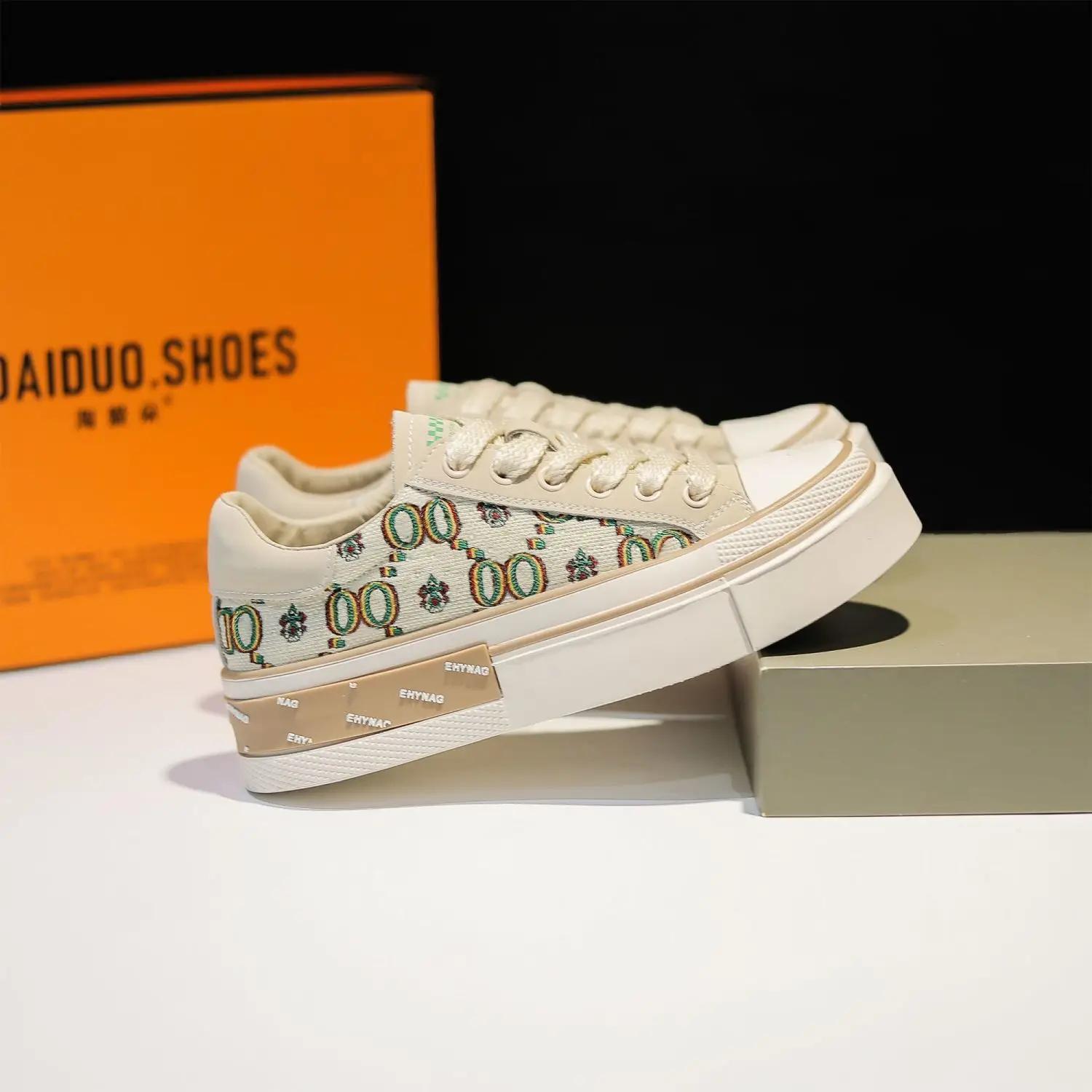 

2024 Модные парусиновые кроссовки женские вулканизированные туфли уличные кроссовки на платформе женские повседневные туфли на плоской подошве женские Zapatillas Mujer 35 бежевый