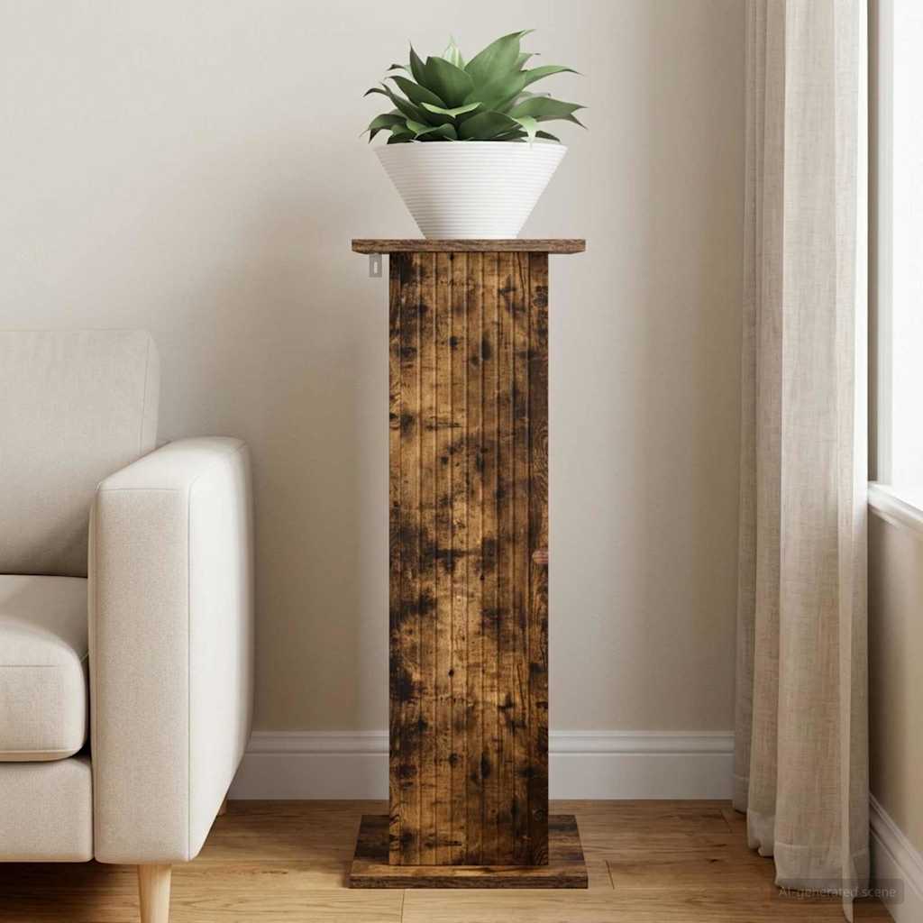 Plant Stand Smoked Oak 30.5 x 30 x 80.5 cm