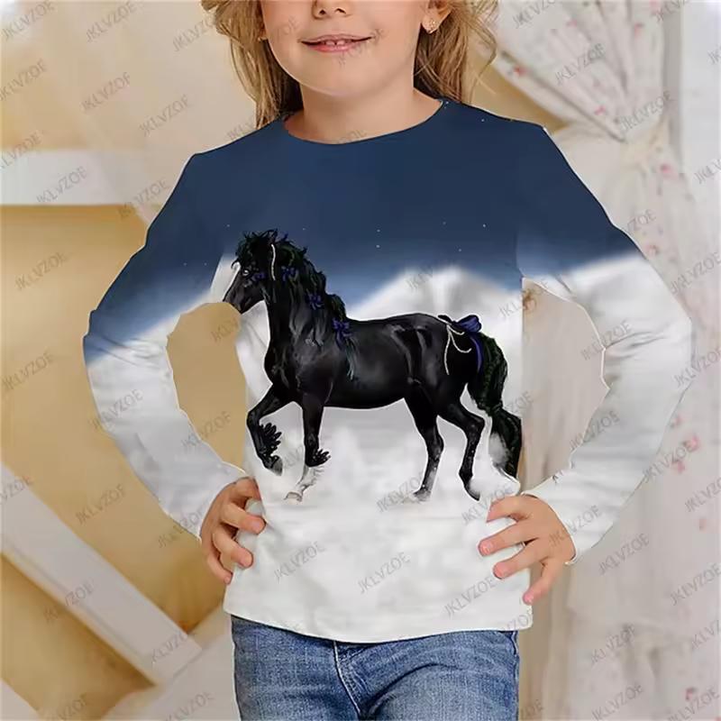 Tops Unisex Children's Cartoon Printed Cute Long Sleeved Soft Comfortable Top Men Women