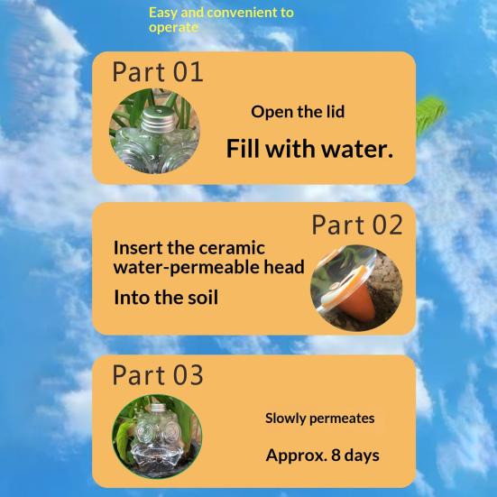 Automatic Flower Watering Device Owl Design Self-Watering Planter Insert Easy Water Level Monitoring Plant Water Spike for Travel Plant Care Tool