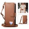 Zipper Style Flip Credit Card Case Pouch Bag for Samsung Galaxy A53/A54/A55/A56/A14/A15/A17/A16 Rope Phone Cover
