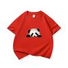 Kids Cotton T Shirt Cute Peeking Panda Print Crew Neck Short Sleeve Tee Casual Breathable Boys Girls Summer Tops