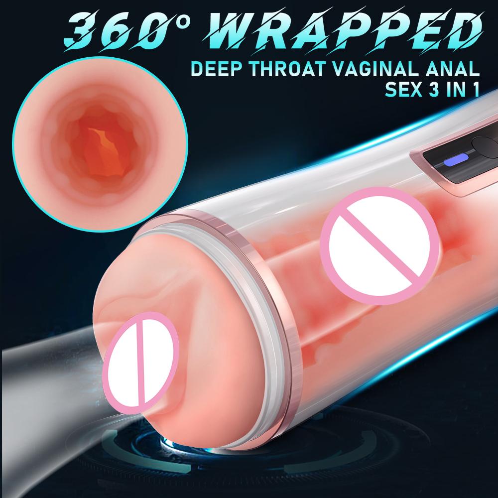 Automatic Sucking Male Masturbator, Blowjob Cup, Pocket Type Vaginal Sex Toy, 10-speed Vibrating Penis Glans Trainer (with Box)