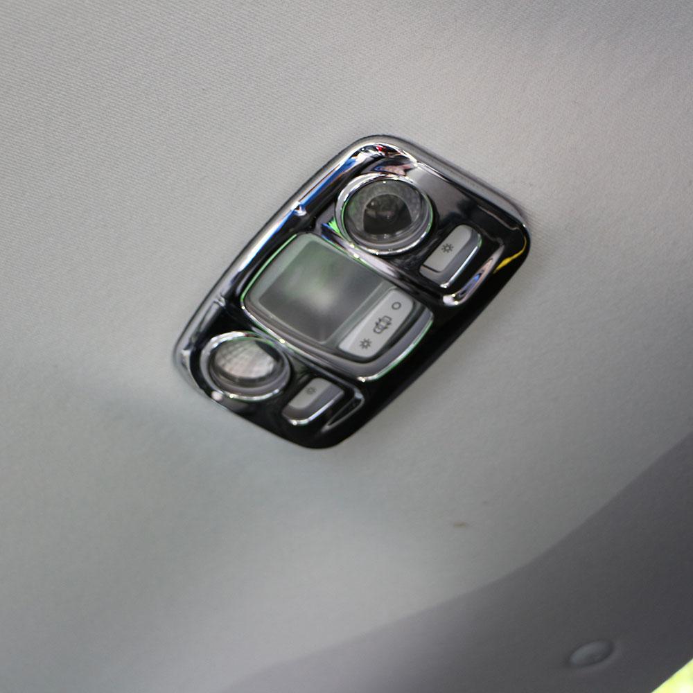 Front Reading Lamp Cover for Peugeot 2008 2014-2018 ABS Chrome Glossy Silver Reading Lights Trim Sticker Accessories