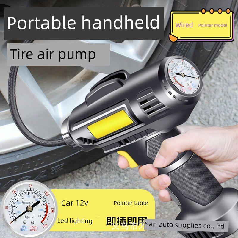 

New Car Air Pump, Car Air Pump Type Wireless Electric Air Pump, Tire Inflator Handheld Pump with Wired Pointer [12V Car Model]