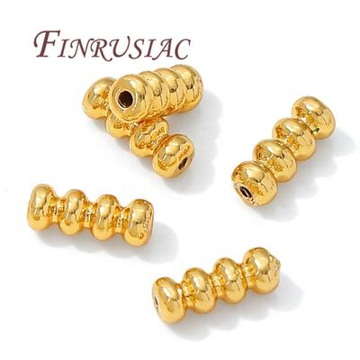 18K Gold Plated Tube Beads For Bracelets Making,Separators For Beads,Necklace Spacer Bead DIY Jewelry Accessories